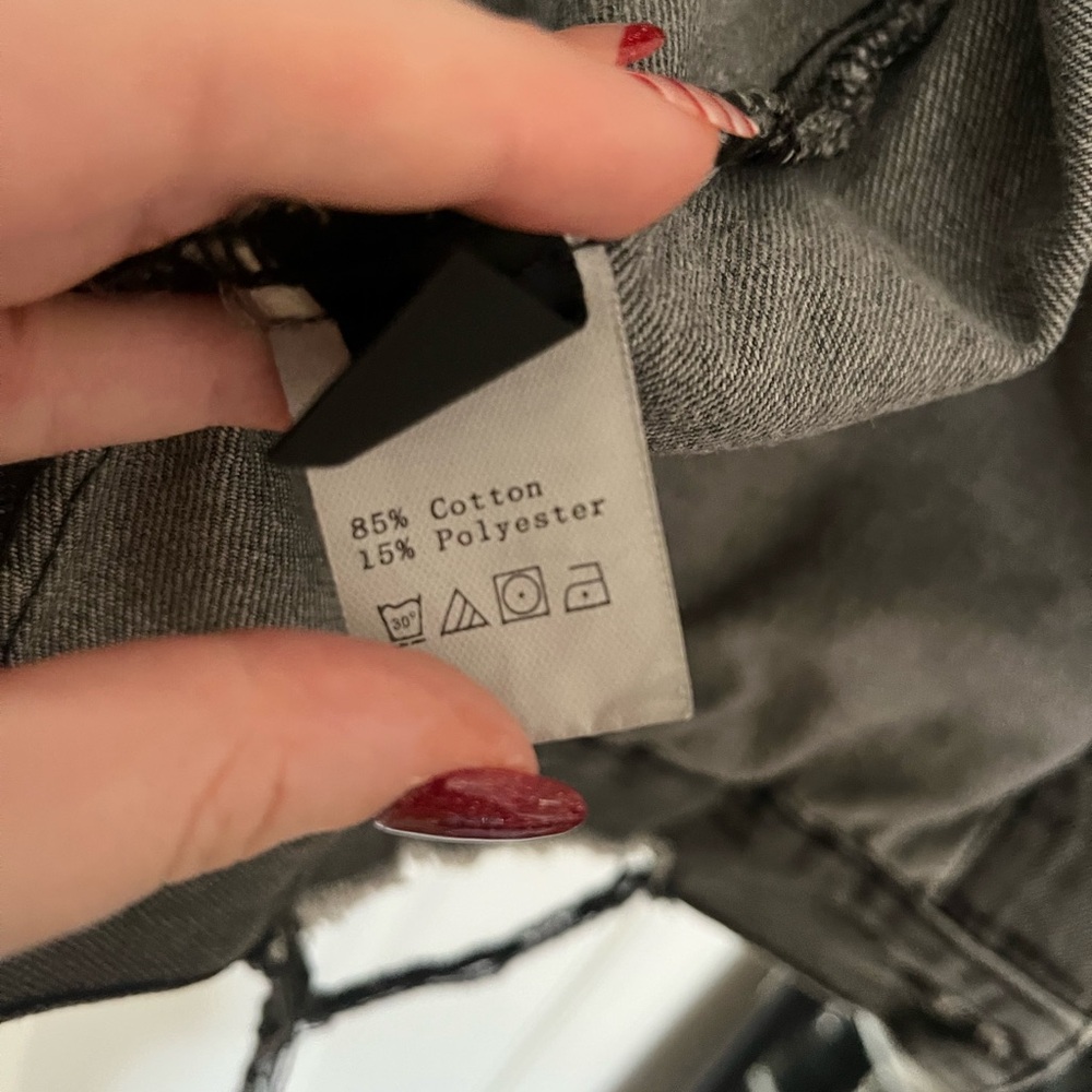 SHEIN Charcoal Gray Oversized Denim Jacket – Size S - Picture 6 of 7